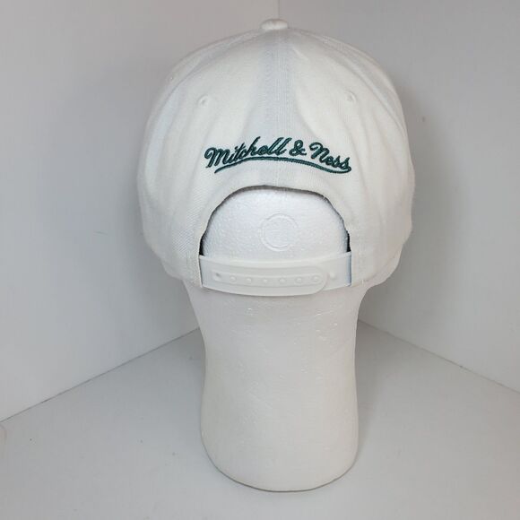 Rare Vtg Mitchell Ness White Miami Dolphin Embroider Spellout Logo Flat Bill 90s - Picture 6 of 13